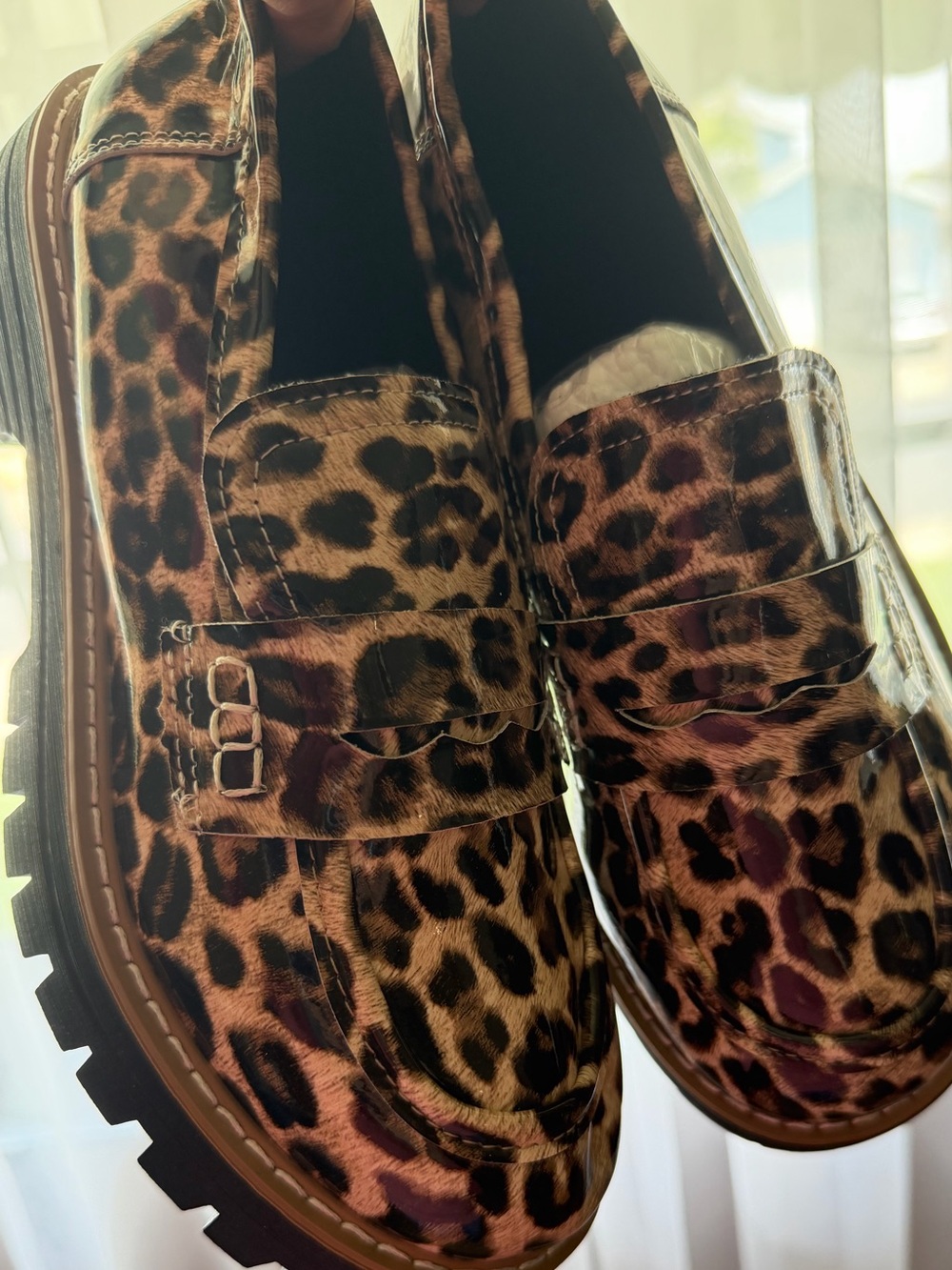 Leopard Print Patent Loafers - Picture 2 of 4